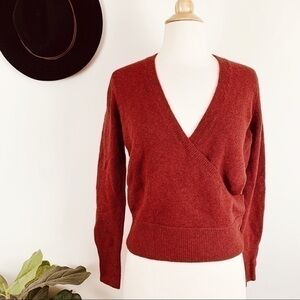 💋Madewell faux wrap pullover sweater size XS